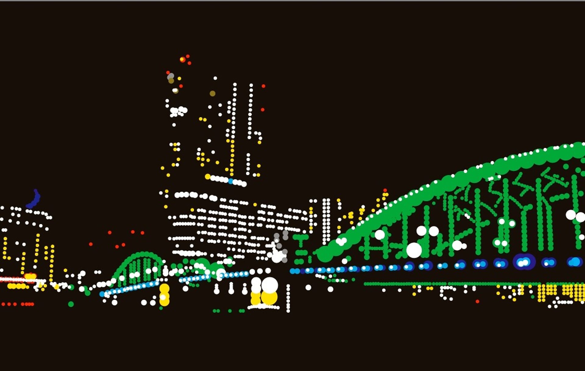 大村雪乃　yukino-art Kachidoki Bridge Sticker,acrylic on panel h350mm×w410mm 2014
