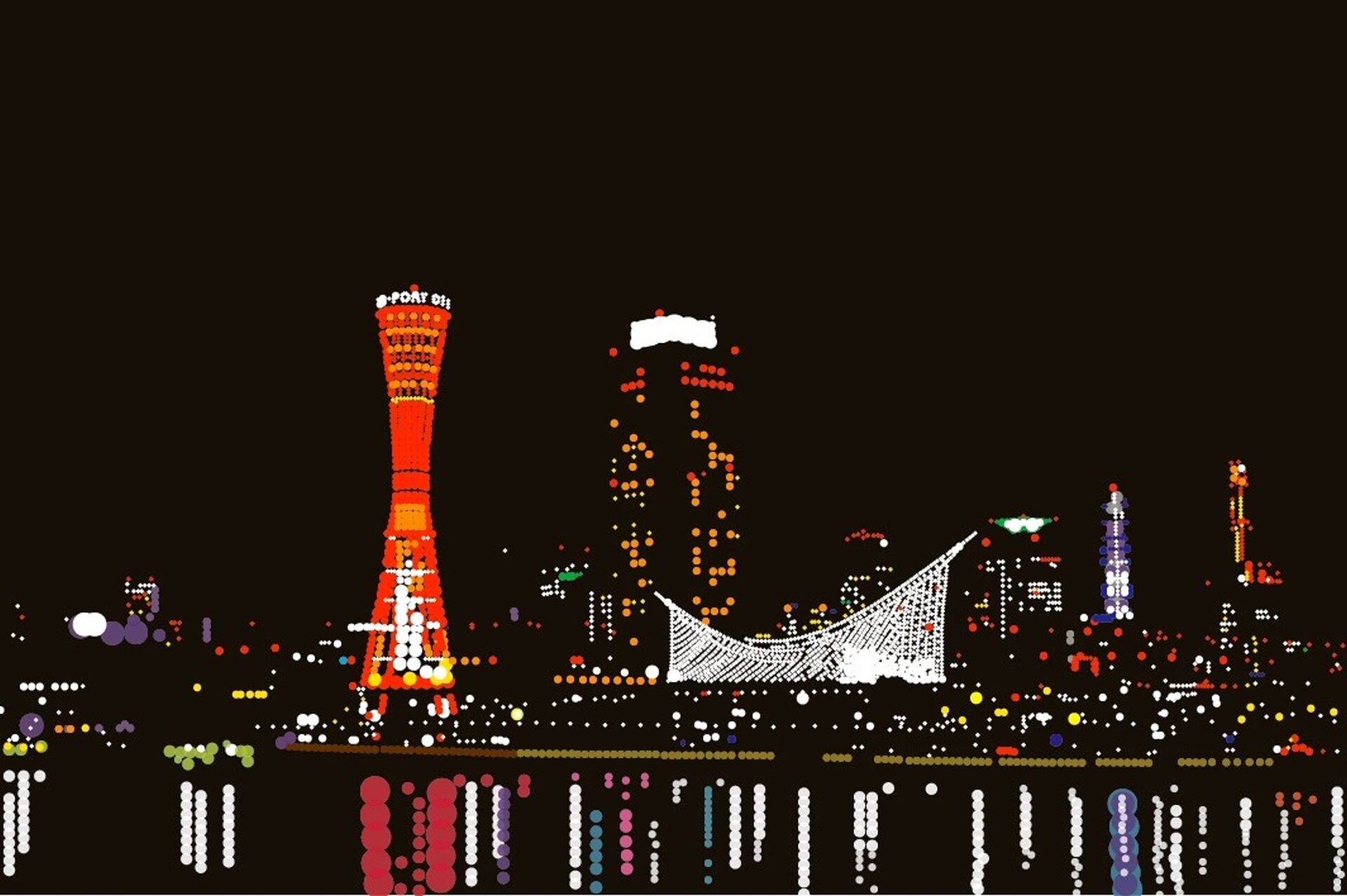 大村雪乃 yukino-art Kobe Sticker acrylic on Panel h606mmxw910mm 2014