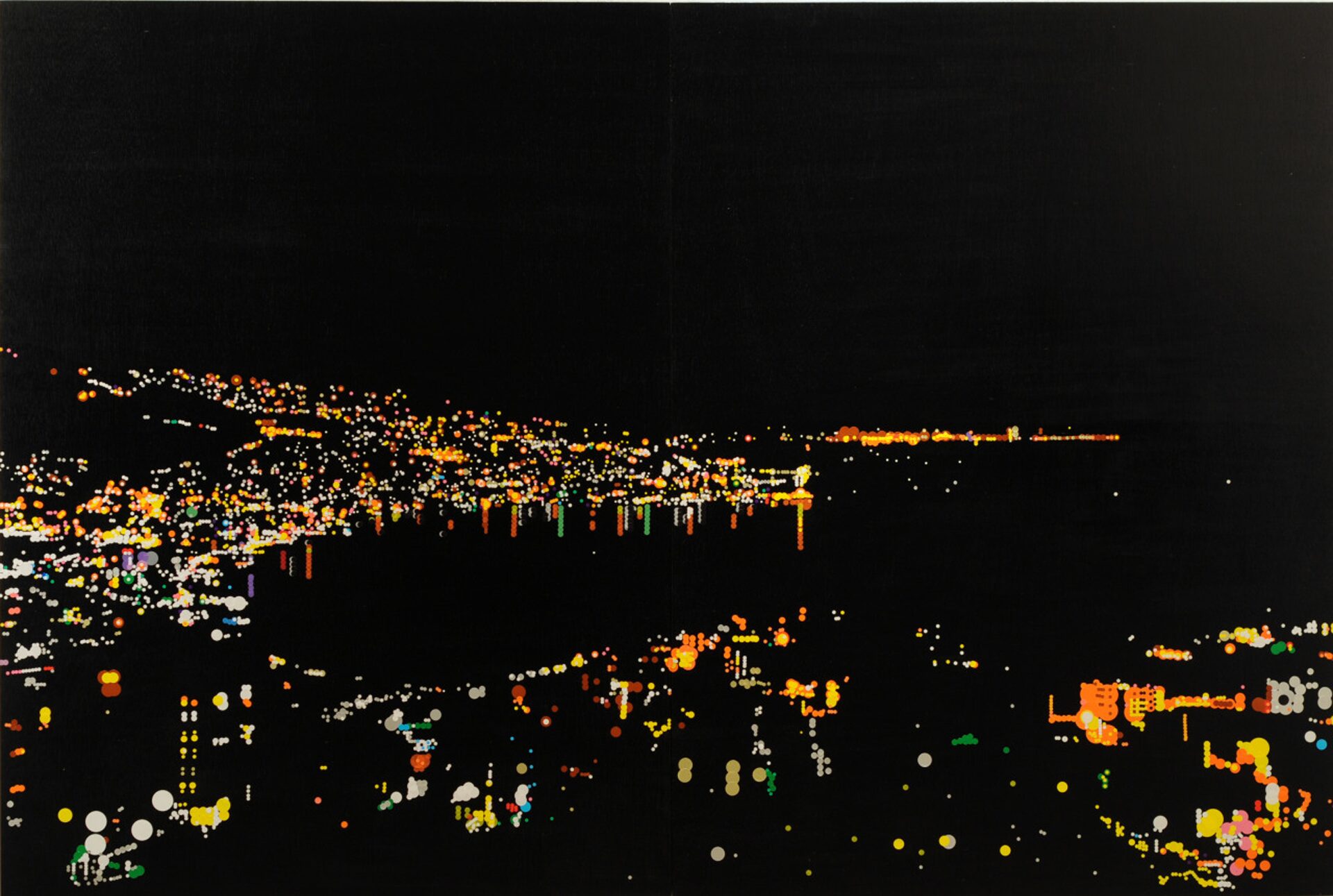 大村雪乃 yukino-art Lebanon Mixed media, Sticker on Panel h1303mm ×w1940mm 2013