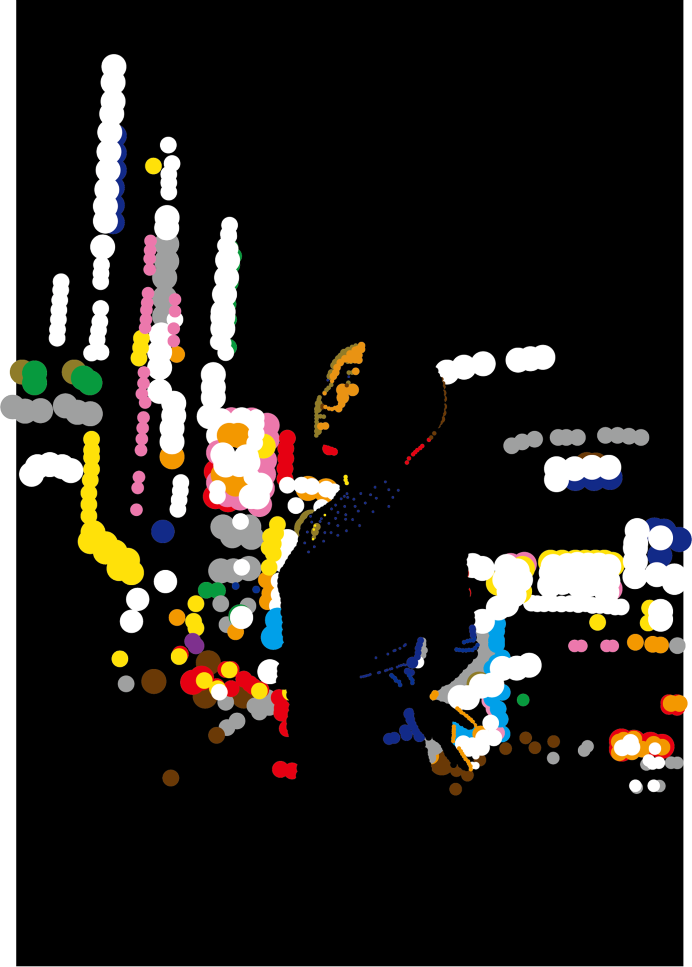 大村雪乃 yukino-art Self portrait Sticker,acrylic on Panel h1167mm x w803mm 2020年