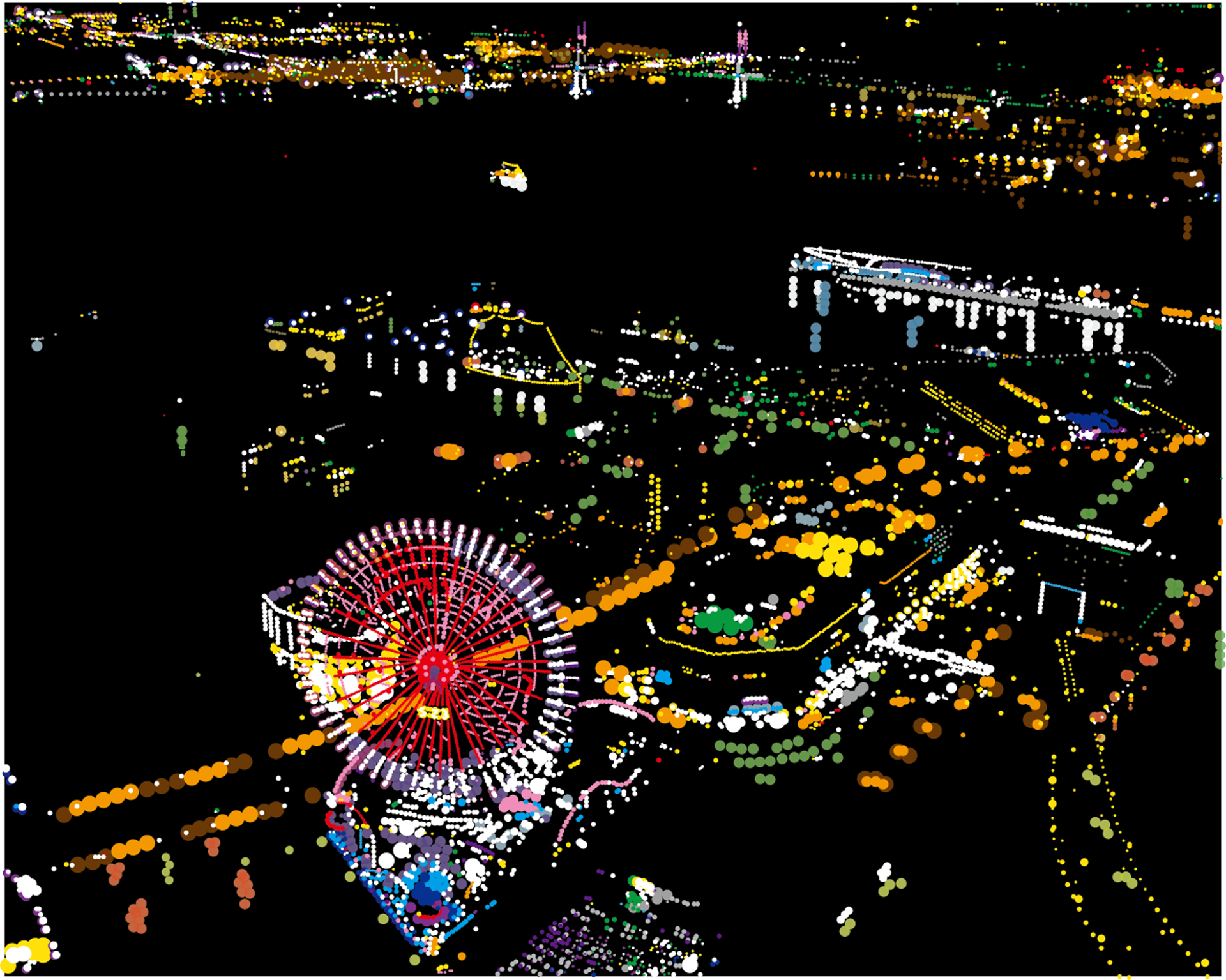 大村雪乃 yukino-art Sky view in YOKOHAMA Mixed media, Sticker on a wall h1818mm × w2273mm 2013