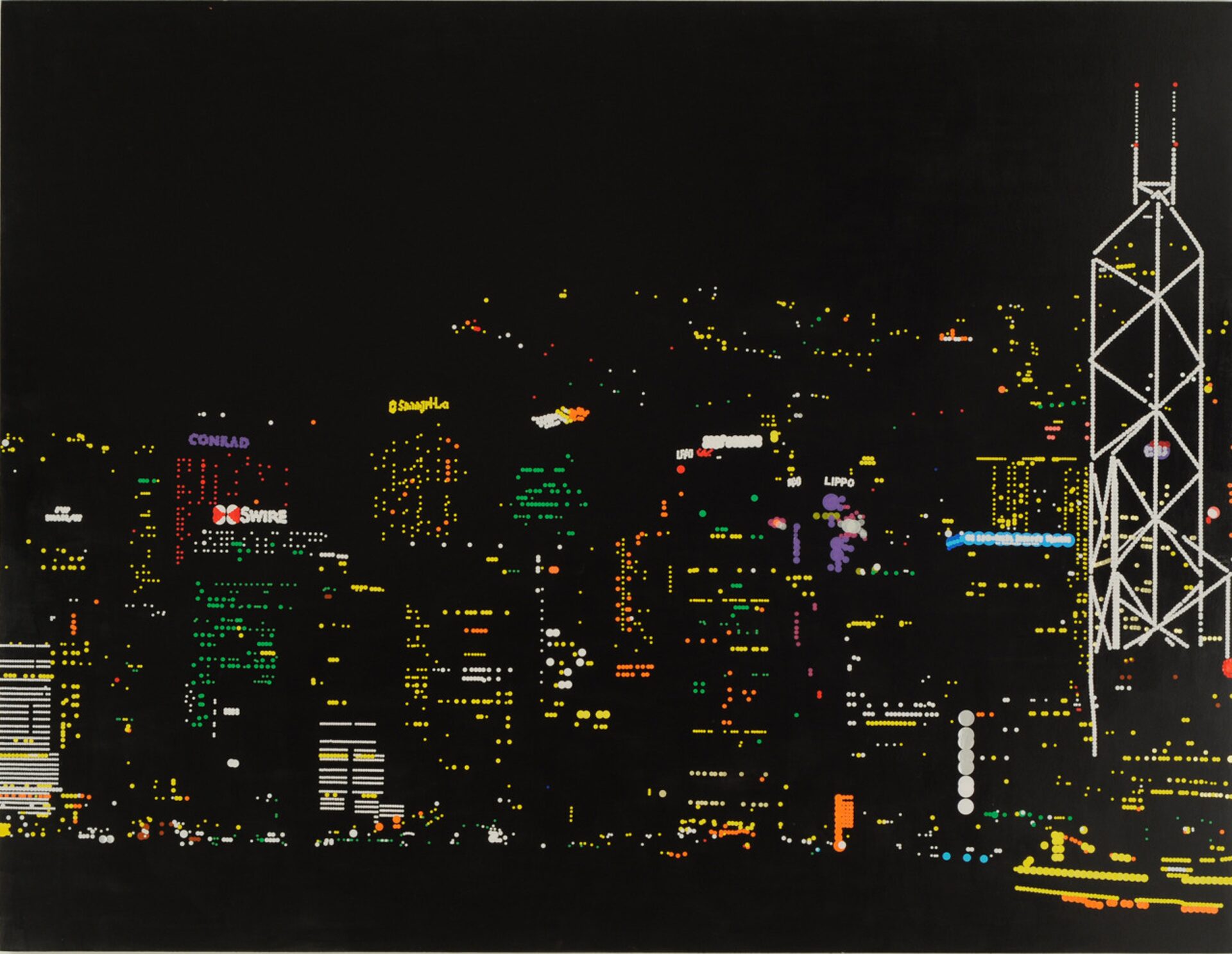 大村雪乃 yukino-art Swireproperties Building in Hong Kong No.2 Sticker,acrylic on Panel h1120mmxw1455mm 2014