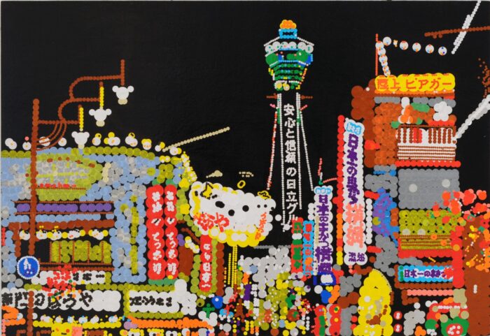 大村雪乃 yukino-art The new world(Osaka) Mixed media, Sticker on Panel h803mm × w1167mm 2013