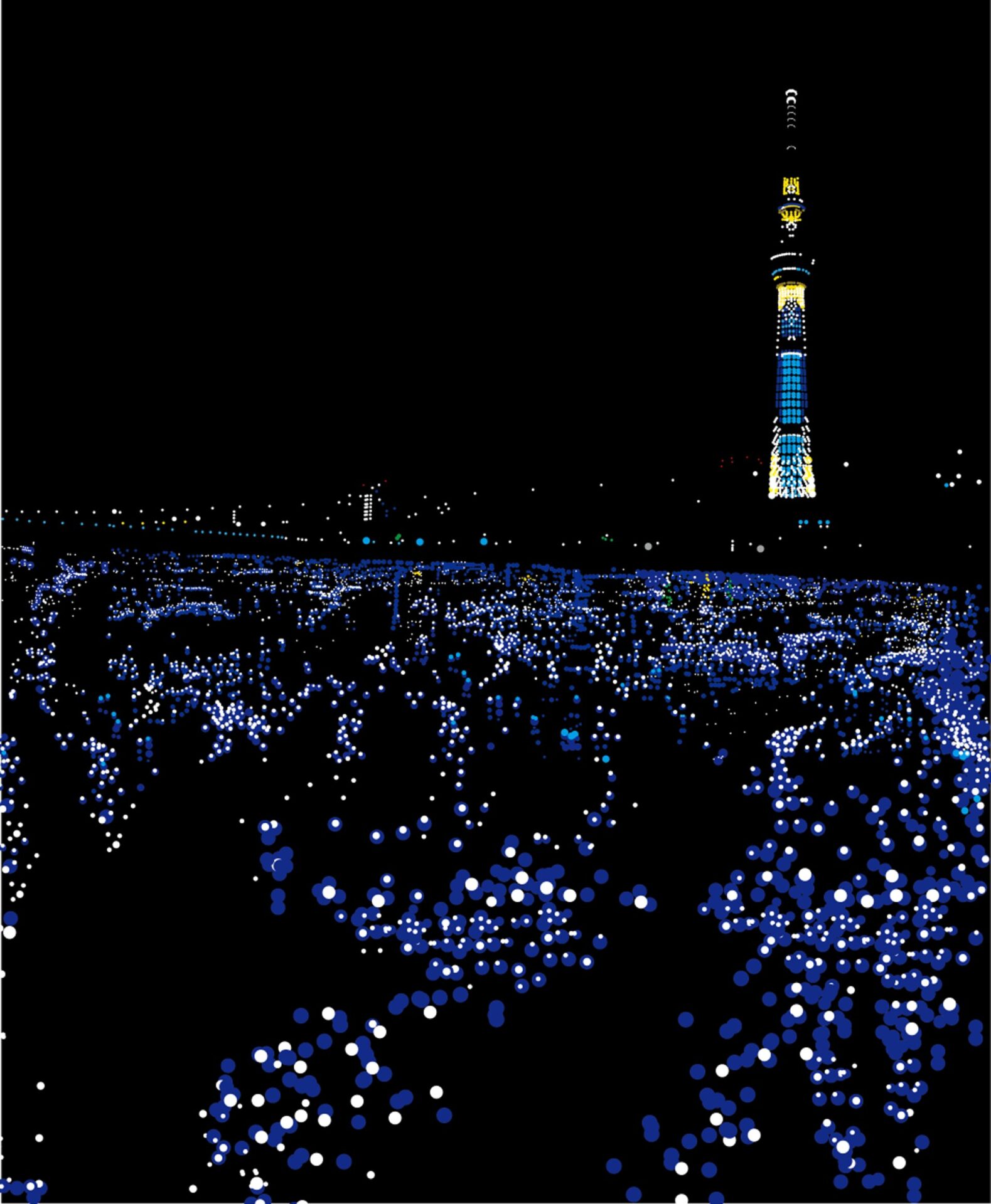 大村雪乃 yukino-art Tokyo Hotaru Sticker,acrylic on Panel h970mmxw1303mm 2015