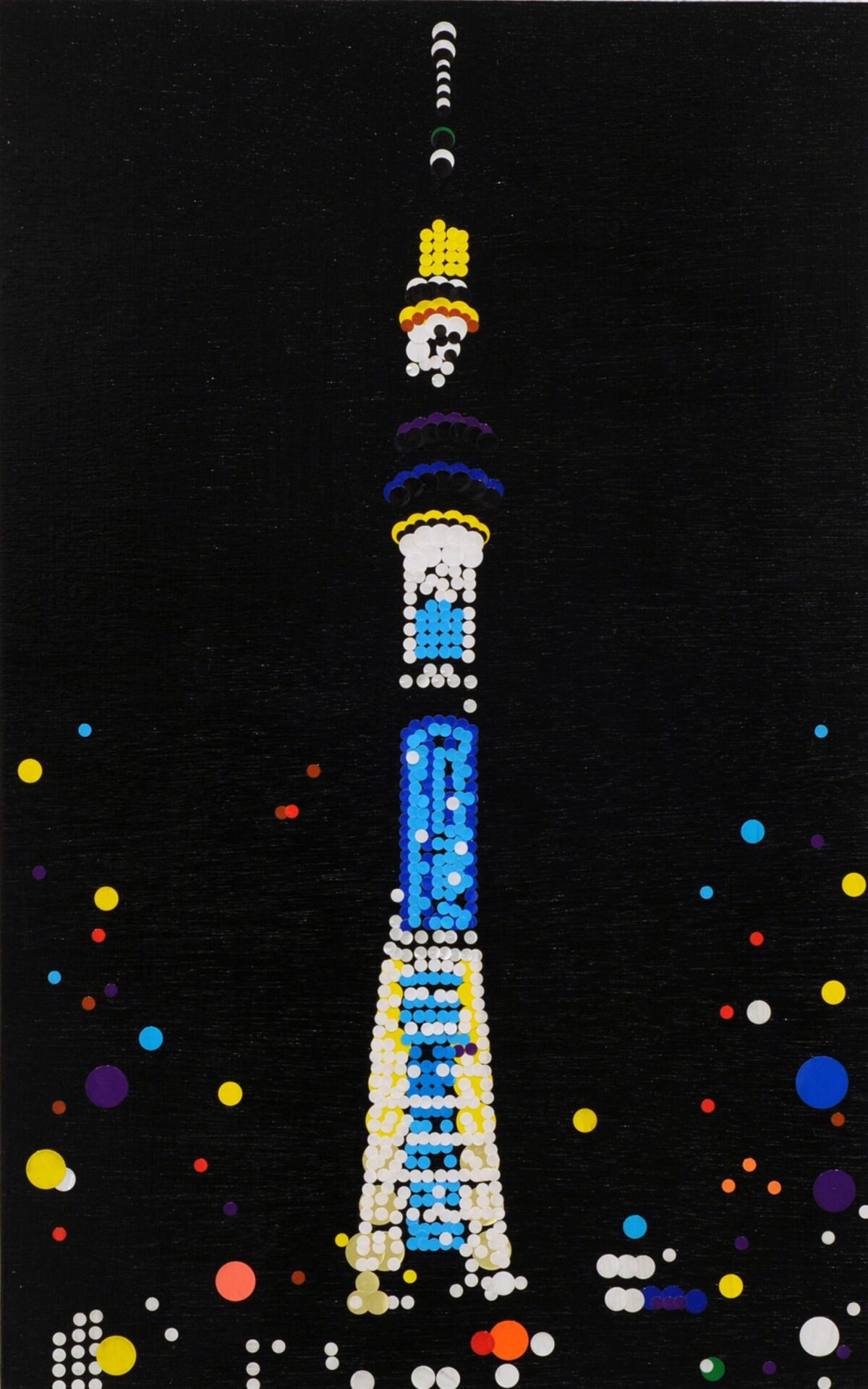 大村雪乃 yukino-art Tokyo Skytree Mixed media, Sticker on Panel h530mm × w410mm 2013 Collection by Communication Design, Inc.
