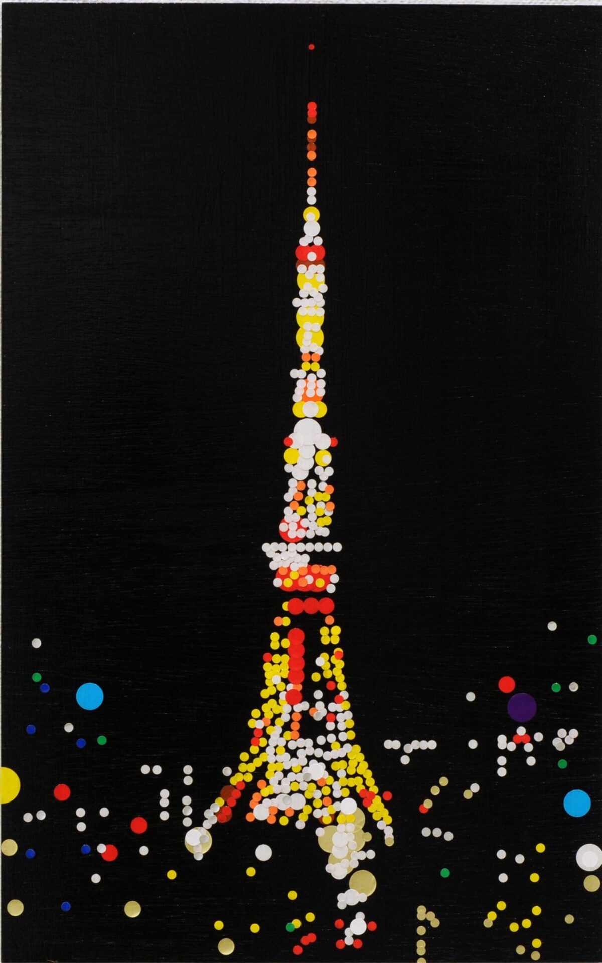 大村雪乃 yukino-art Tokyo Tower Mixed media, Sticker on Panel h530mm × w410mm 2013
