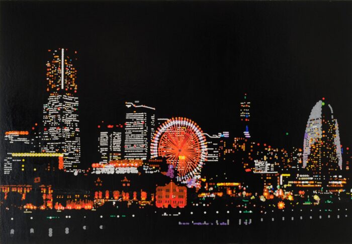 大村雪乃 yukino-art Yokohama Mixed media, Sticker on Panel h1120mm ×w1620mm 2013