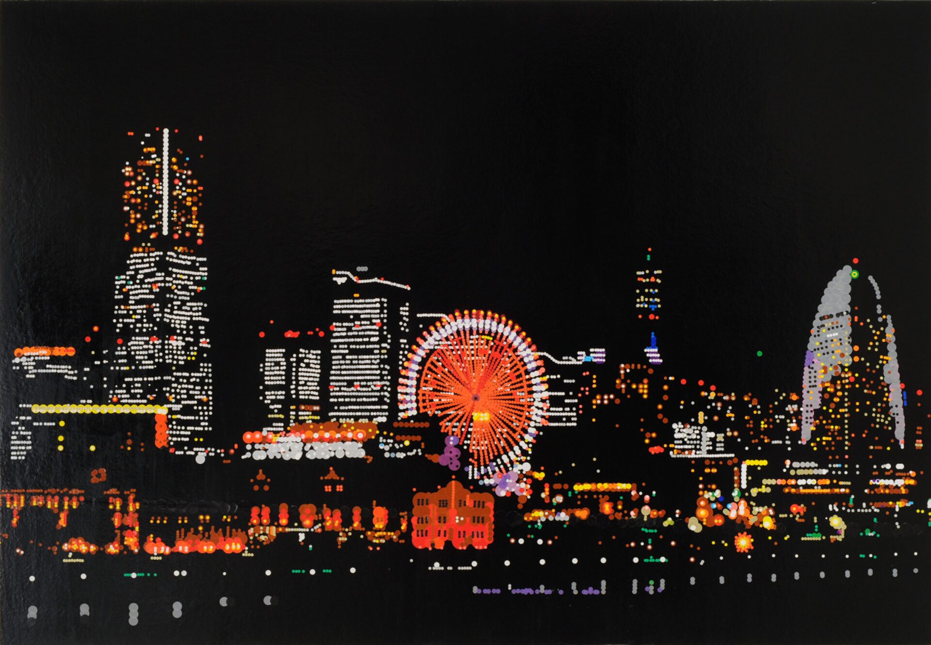 大村雪乃 yukino-art Yokohama Mixed media, Sticker on Panel h1120mm ×w1620mm 2013