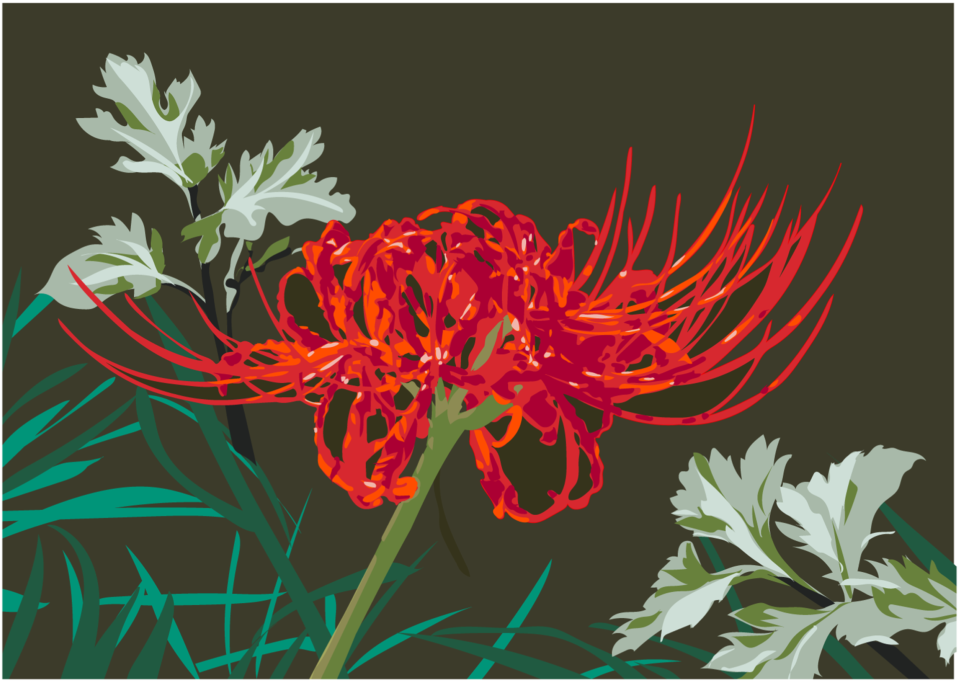 大村雪乃 yukino-art 彼岸花/Lycoris radiata Cutting sheet,acrylic plate h185mmxw260mm 2023