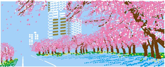 大村雪乃 yukino-art 桜-アークヒルズ h1300mm x w3000mm 2020