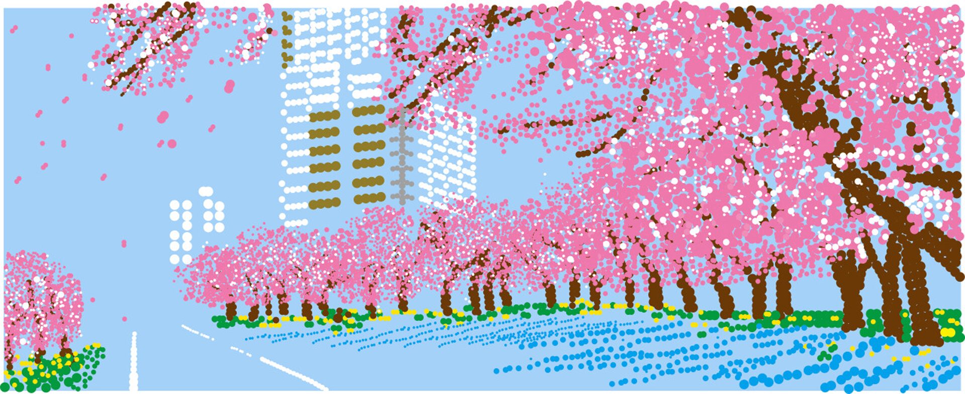 大村雪乃 yukino-art 桜-アークヒルズ h1300mm x w3000mm 2020