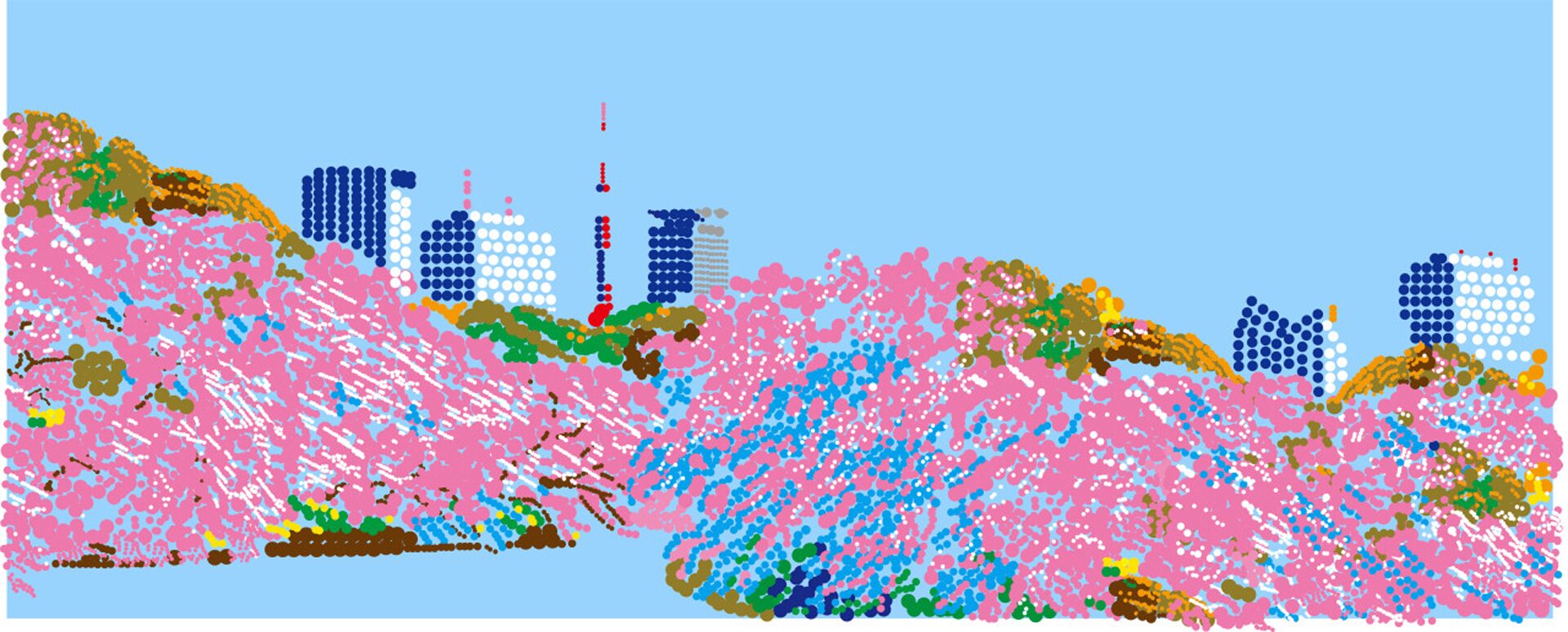 大村雪乃 yukino-art 桜-千鳥ヶ淵 h1300mm x w3000mm 2020