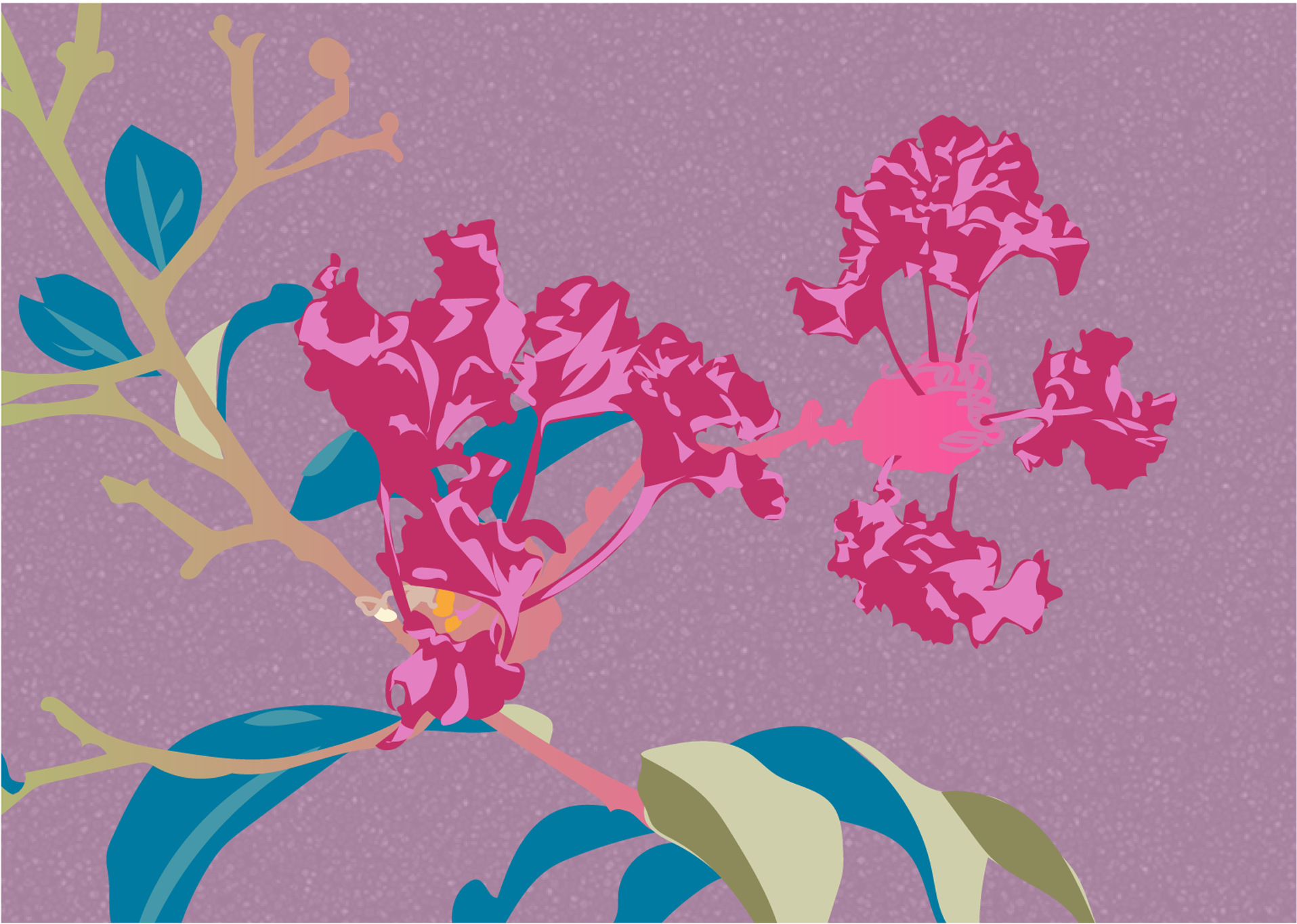 大村雪乃 yukino-art 百日紅/Lagerstroemia indica Lagerstroemia Cutting sheet,acrylic plate h185mmxw260mm 2023 SOLD