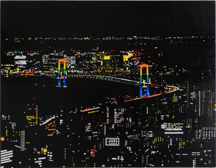 大村雪乃 yukino-art 首都高速 Sticker,acrylic on Panel h970mmxw1167mm 2016 SOLD Collected by Metropolitan Expressway Co.,Ltd